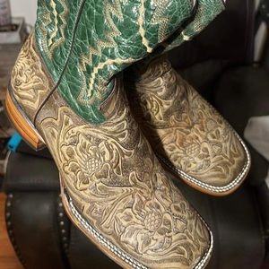 Leather Hand Tooled Boots